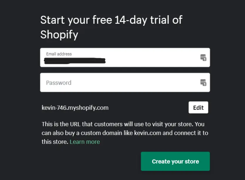 Shopify-registration