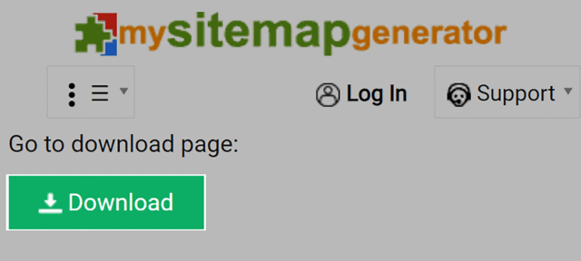 Depending-on-website-size-click-download-after-sitemap-is-generated