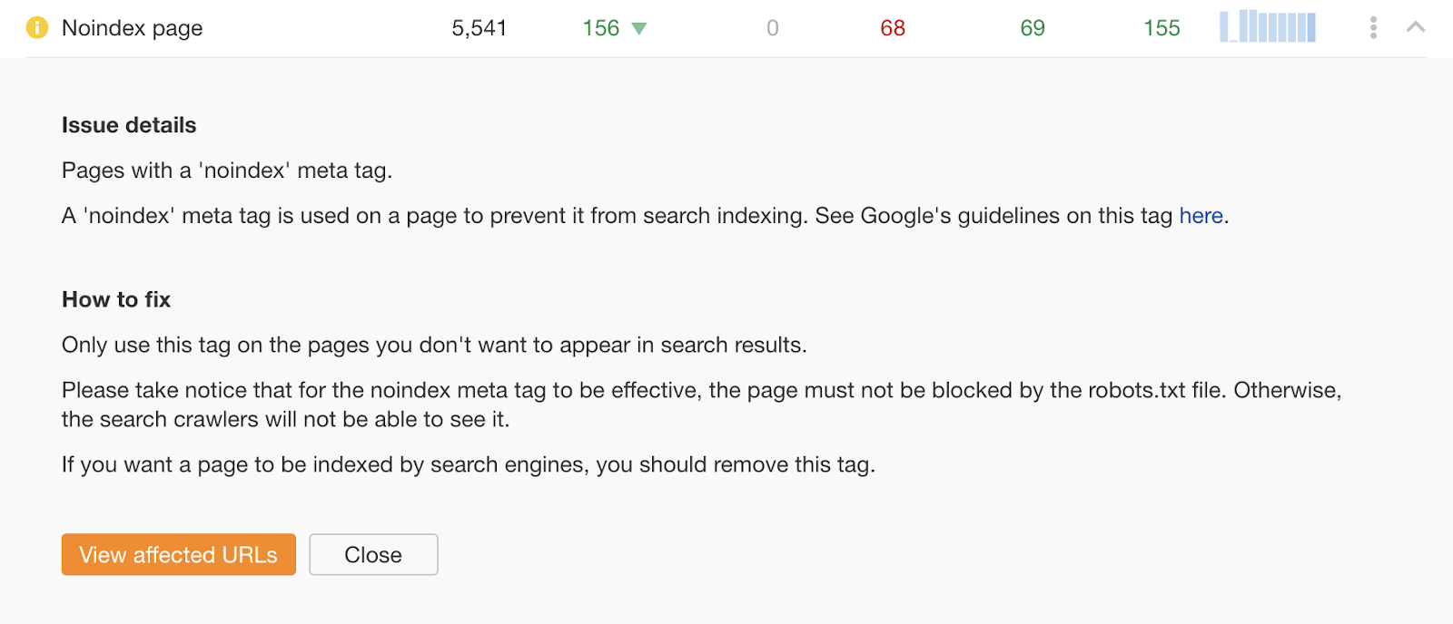 noindex-tag-by-Ahrefs Webmaster Tools